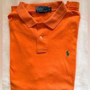Polo Ralph Lauren Mens Orange Short Sleeve Classic Fit Polo Shirt L